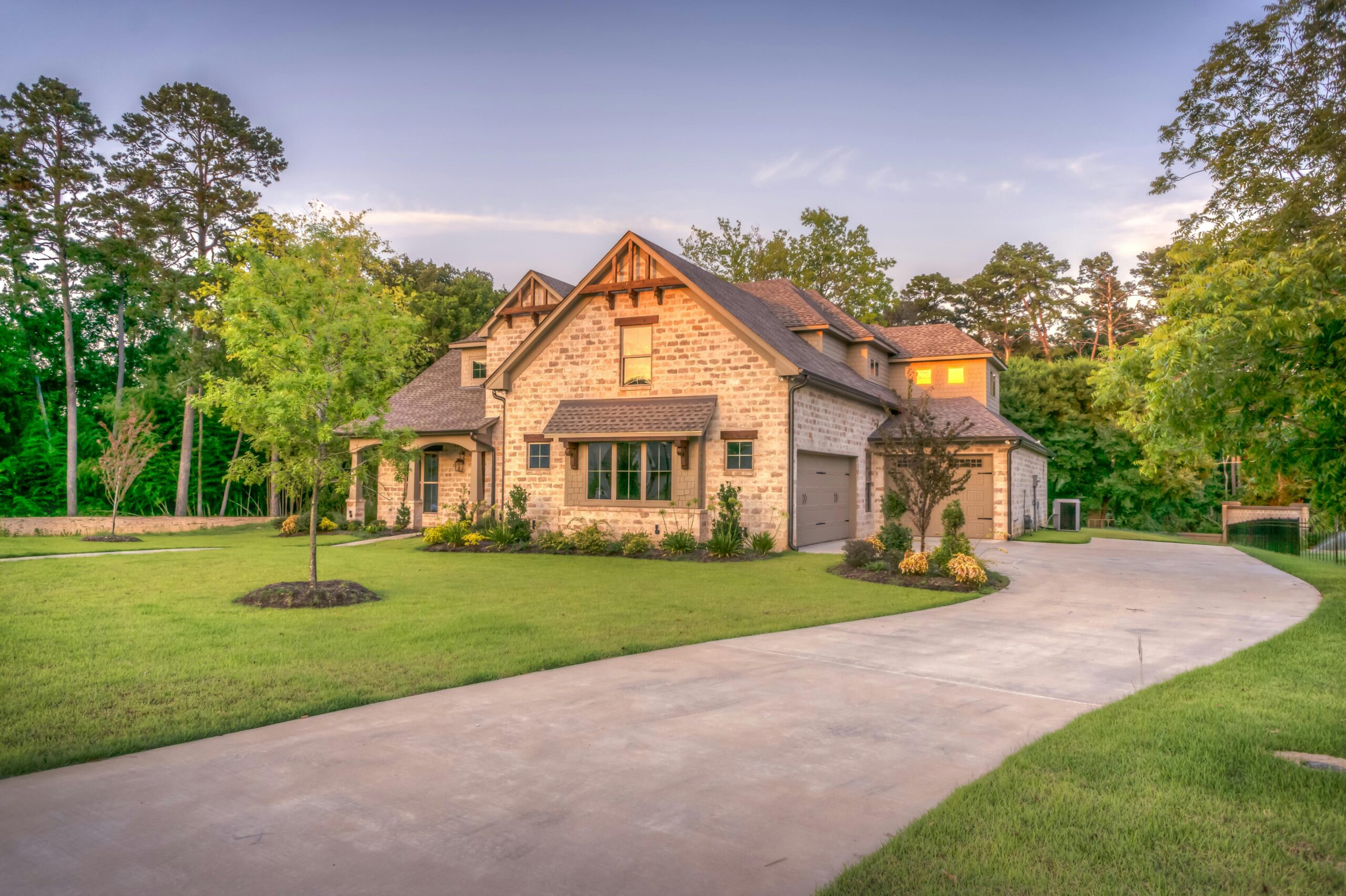 front yard showcasing beautiful landscaping